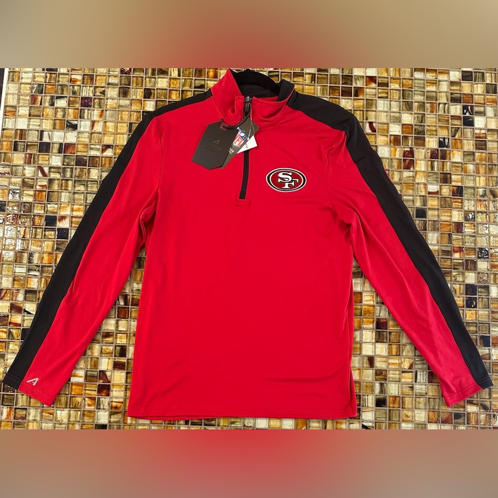 NWT Men’s San Francisco 49ers Red Quarter Zip Pullover~Small~$70